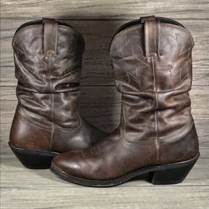 🪧Durango Slouch Cowgirl Boots Dk Brown Leather 10